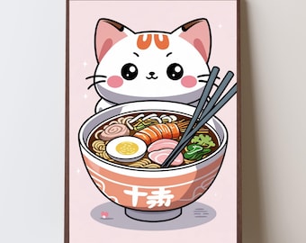 Kawaii Snack Poster Bundle, Kids Room Decor, Printable Art, Instant Download