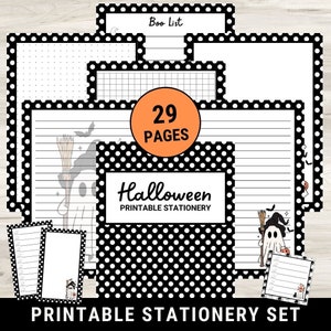 Ghost Halloween Stationary letter writing set, Cute stationary letter writing paper,  Note taking lined paper, Halloween writing stationery