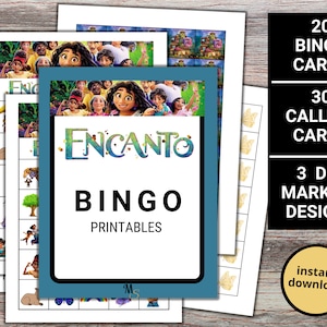 Encanto Bingo Party Game Printables, Encanto movie birthday game, Maribel Madrigal family bingo cards, Road trip activity, Instant download image 1