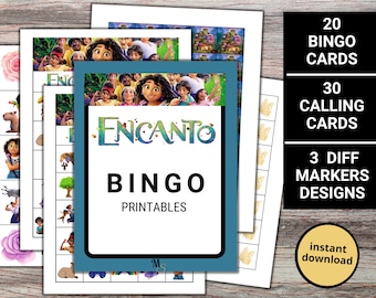 Encanto Bingo Party Game Printables, Encanto movie birthday game, Maribel Madrigal family bingo cards, Road trip activity, Instant download