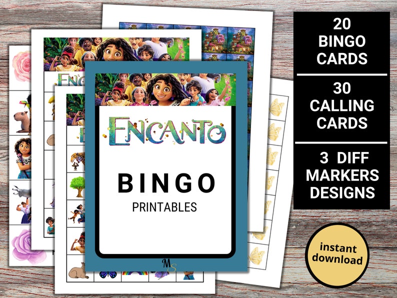 Encanto Bingo Party Game Printables, Encanto movie birthday game, Maribel Madrigal family bingo cards, Road trip activity, Instant download image 1