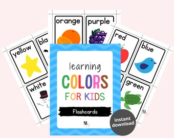 Color Flashcards Printable for Kids, Preschool Activity Worksheets, Homeschool Printables, Colorful Preschool Material Kindergarten Learning