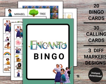 Encanto Bingo Game Printables, Encanto theme party, Mirabel birthday party, Isabela party ideas, Encanto kids game, Antonio party characters