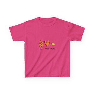 ALGODÓN GRUESO Camiseta de Niñas Paz Amor Baleada