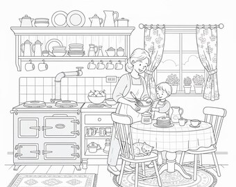 Cozy Girl Moments Coloring Book | Bold & Easy Printable PDF PNG | Hand-Drawn Pages for iPad, Procreate, Digital Coloring Pages, Coco wyo
