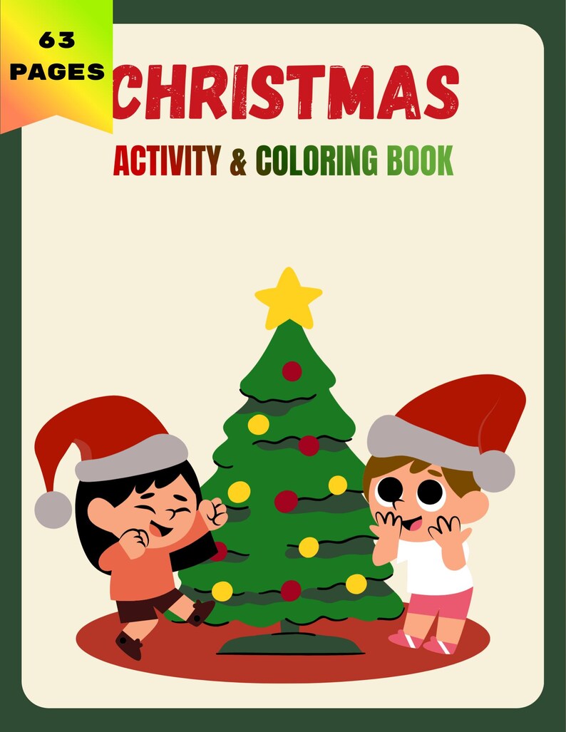 Christmas Activity & Coloring Book - 63 Pages Digital Download - PDF ...