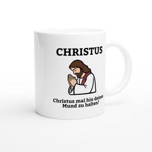 kleines Weihnachtsgeschenk, Christus mal hin dein Mund zu halten? Christliche Keramik Tasse, Büro Kaffee Tasse, lustige Tasse