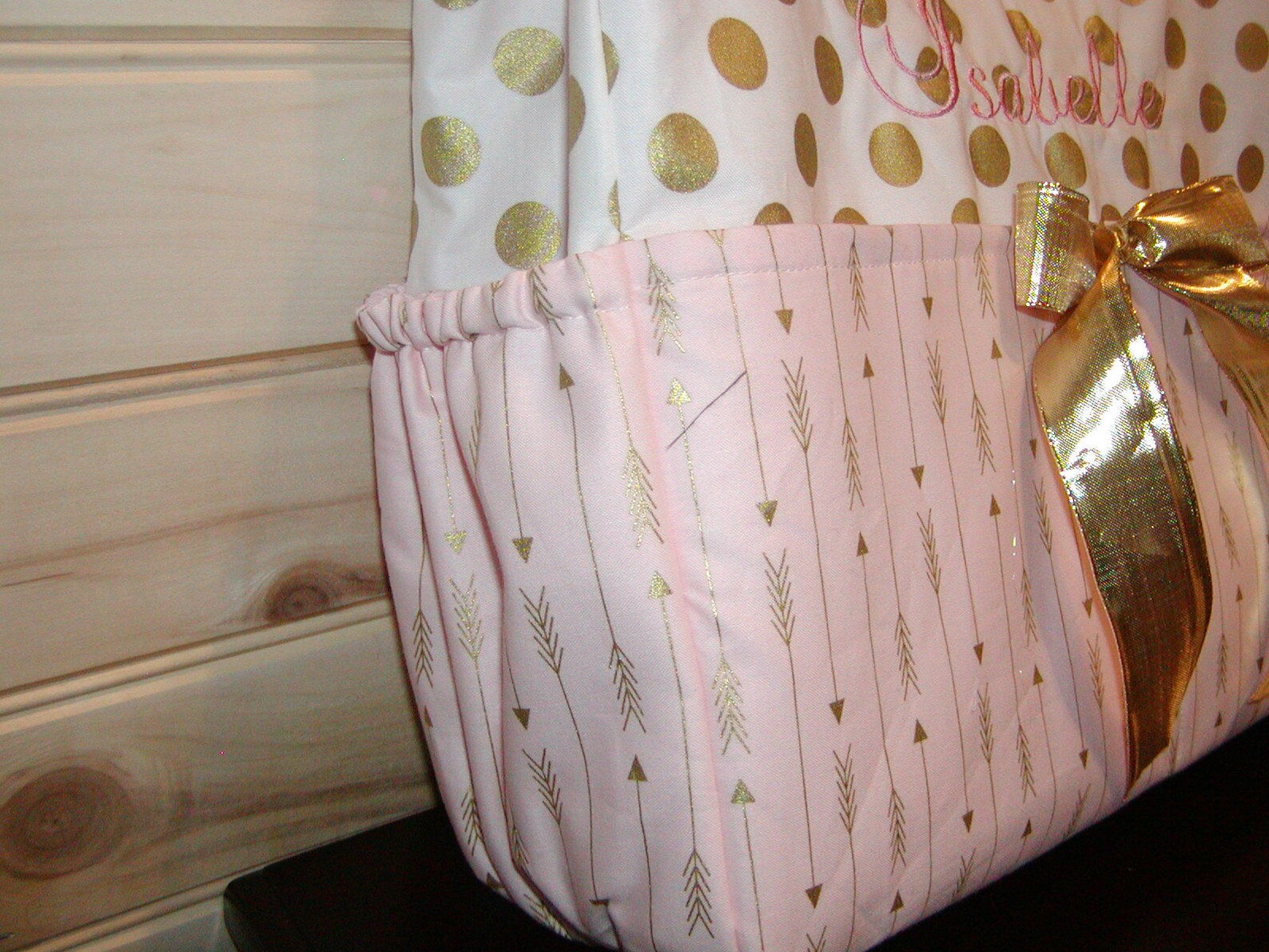 Diaper Bag Handbag Purse or Book Bag..gold Dot N Blush Pink Etsy