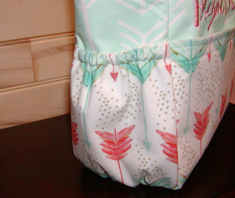Diaper bag handbagpurse book..Mint N Coral Arrows..Add Name Etsy