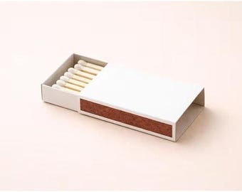 50-Pack Small Matchboxes with Side Strike Strip, 15- 20 Wooden Matches Per Box, Ideal For Wedding Events, Party Stuffers Etc. White Or Black