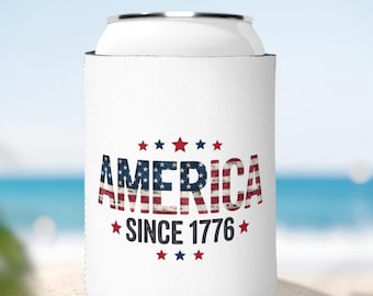 America Since 1776 Can Cooler Sleeve | Flag Stars Stripes