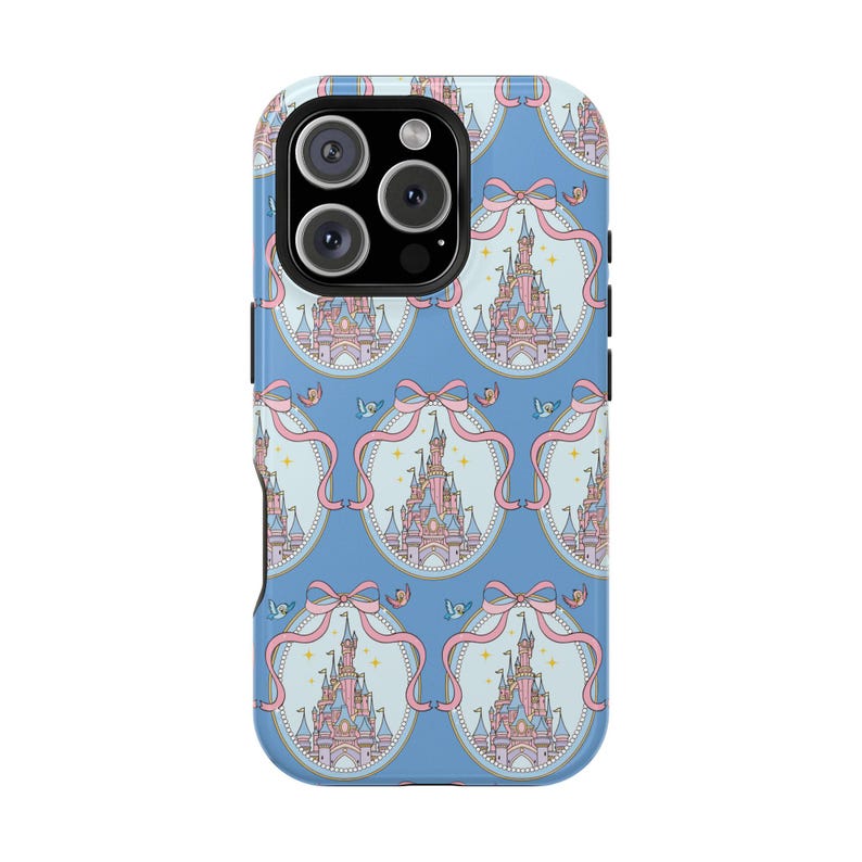 Coquette Pink Bow Castle Mag Safe Phone Case | Magnetic Impact-Resistant Case image 3