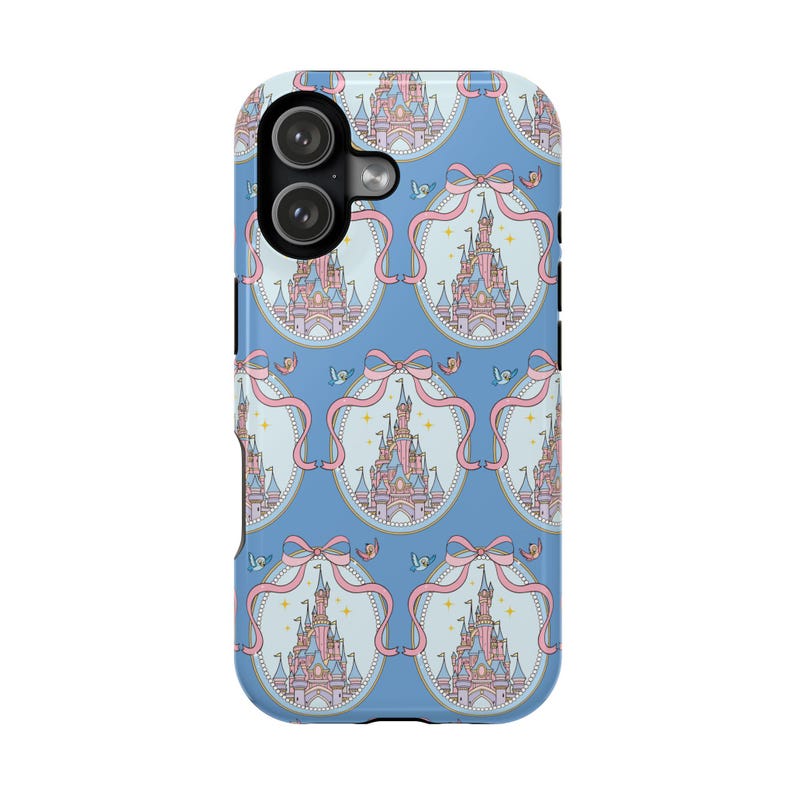 Coquette Pink Bow Castle Mag Safe Phone Case | Magnetic Impact-Resistant Case image 1