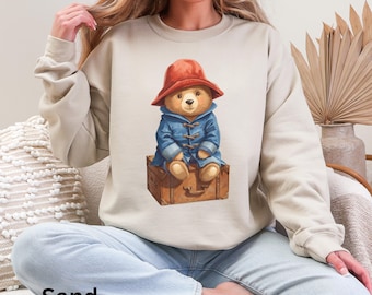 Paddington Suitcase Travel Bear Gildan Sweatshirt