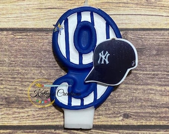 NY Yankees,New York Yankees,New York, baseball, Yankees birthday, NY Yankees birthday, birthday candle, numeral candle, custom candle,candle