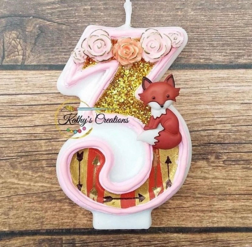 Birthday candle boho birthday bohemian birthday bohemian candle bohemian fox wild and three custom candle candlebirthdayboho