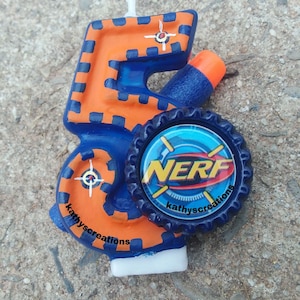 Nerf candle, nerf birthday, nerf party