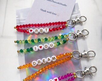 Personalized Beaded Keychain | Custom Letter Keychain | Cute Gift for Friends, Couples & Kids