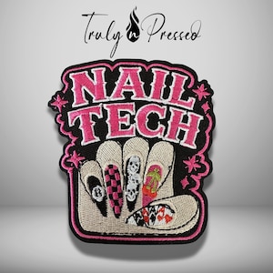 Nail Artist Embroidered Patch | Nail Tech Iron-On Patch | Manicure Patch | Beauty Salon Patch | Nail Lover Gift