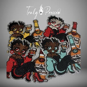 Drunken Betty Iron On Patch – Embroidered Bougie Girl Applique