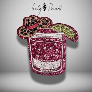 Western Cocktail Iron On Patch, Cowgirl Drink Patch, Cute Country Patches for Hat, Jacket , DIY