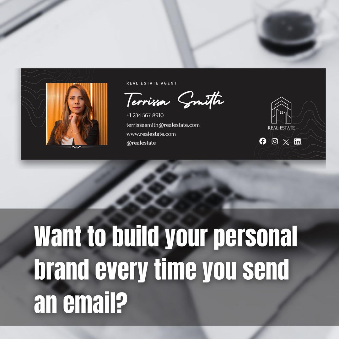 Property Footer. Note Real Estate Email Signature Digital Template Email Footer for Realtors ...