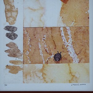 Framed Watercolor Collage Periwinkle Print