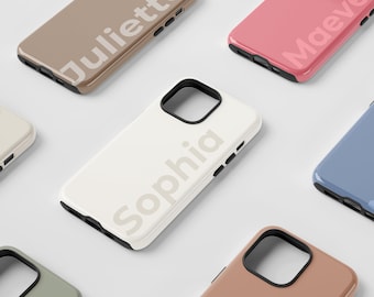 Personalized Name Phone Case – Custom Minimalist Phone Case with Name for iPhone & Samsung, Neutral Aesthetic Custom Gift