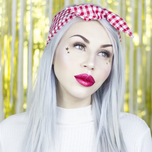 Bandeau rouge et blanc de fil de contrôle de Gingham