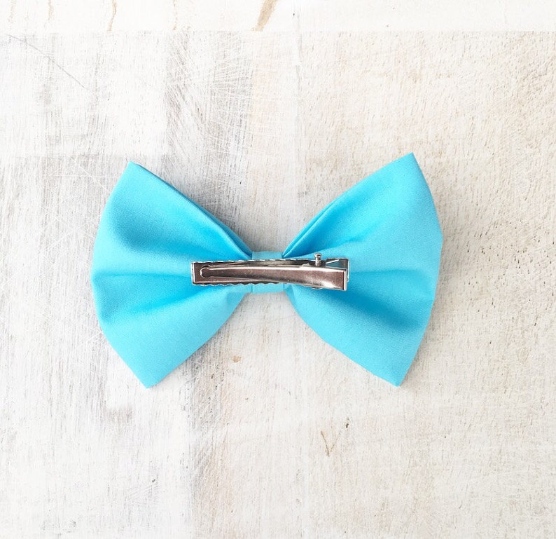Turquoise blue hair bow image 2