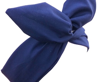 Navy Blue Wired Headband - Hair Wrap