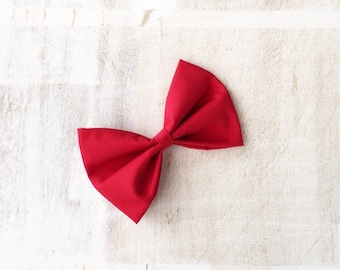 Cute red pin up hair bow clip 4"