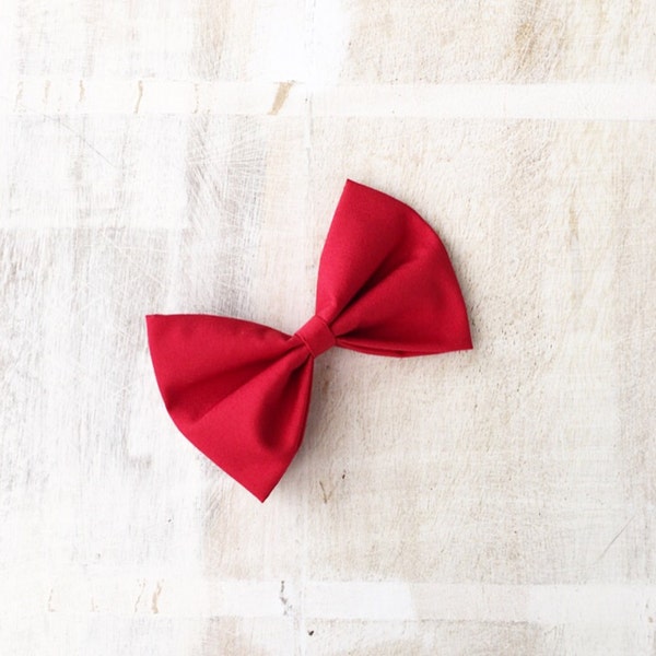 Cute red pin up hair bow clip 4"