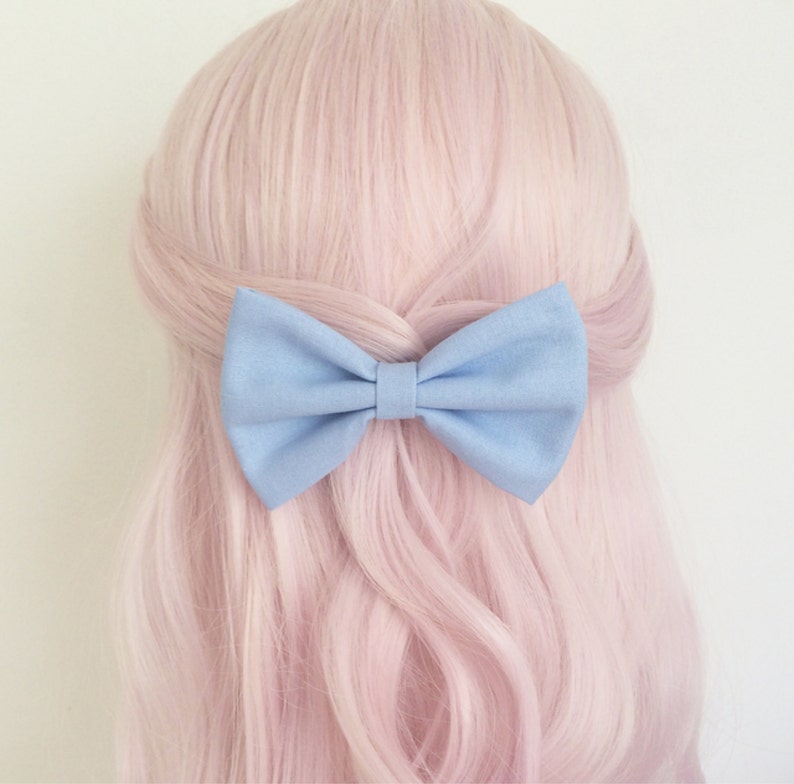Blue With Pink Flamingo Print 4 Pin Up Hair Bow Clip Women S Hair