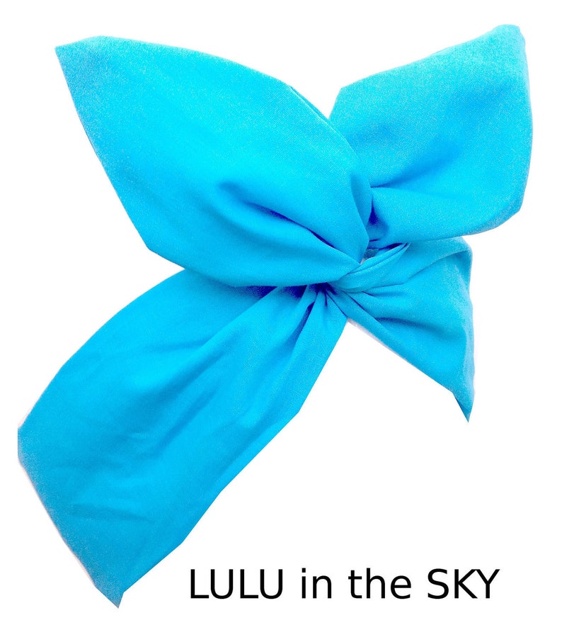 Pin up Aqua Blue wire Headband Hair Wrap image 1