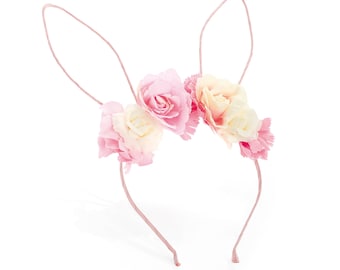 Pastel Pink Flower Bunny Ears - Easter - Floral - Cute