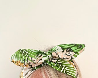 Tropical Palm Leaf Wired Headband l hair band