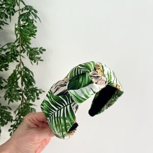 Palm Leaf Paradise Green Knot Headband
