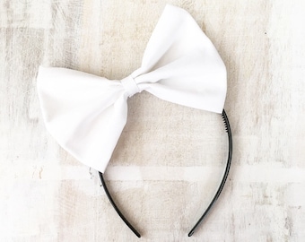 White bow headband Rockabilly Pin up girl