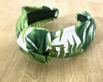 Tropical Palm Leaf Knotted Headband