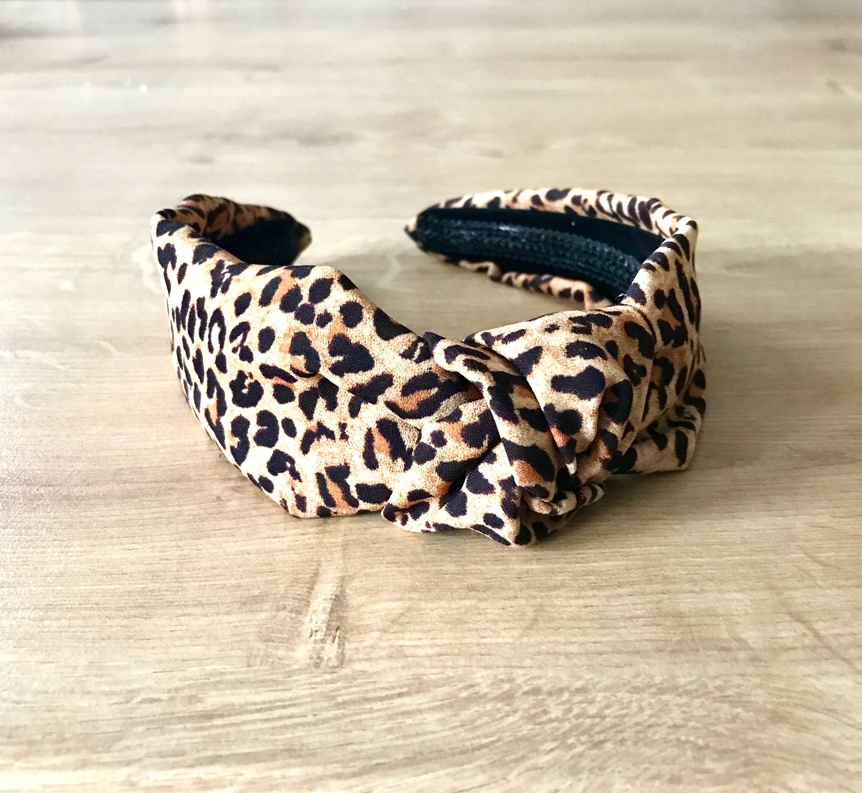 Leopard Print Chiffon Knotted Headband | Animal Print - Etsy