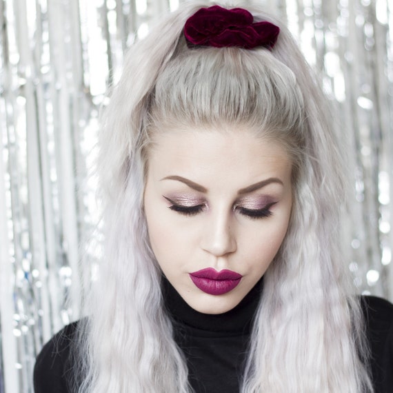 90s Style Super Soft Burgundy Velvet Scrunchie Etsy