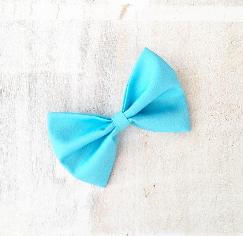 Turquoise blue hair bow image 1