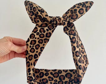 Bedrade hoofdband met luipaardprint | Hoofdband met knoop