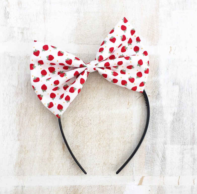 Red with white polka dot bow headband Pin up Rockabilly