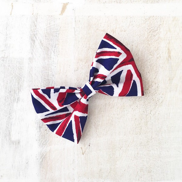 Union Jack, Great Britain Pin up Hair Bow Clip. Patriotic, Punk