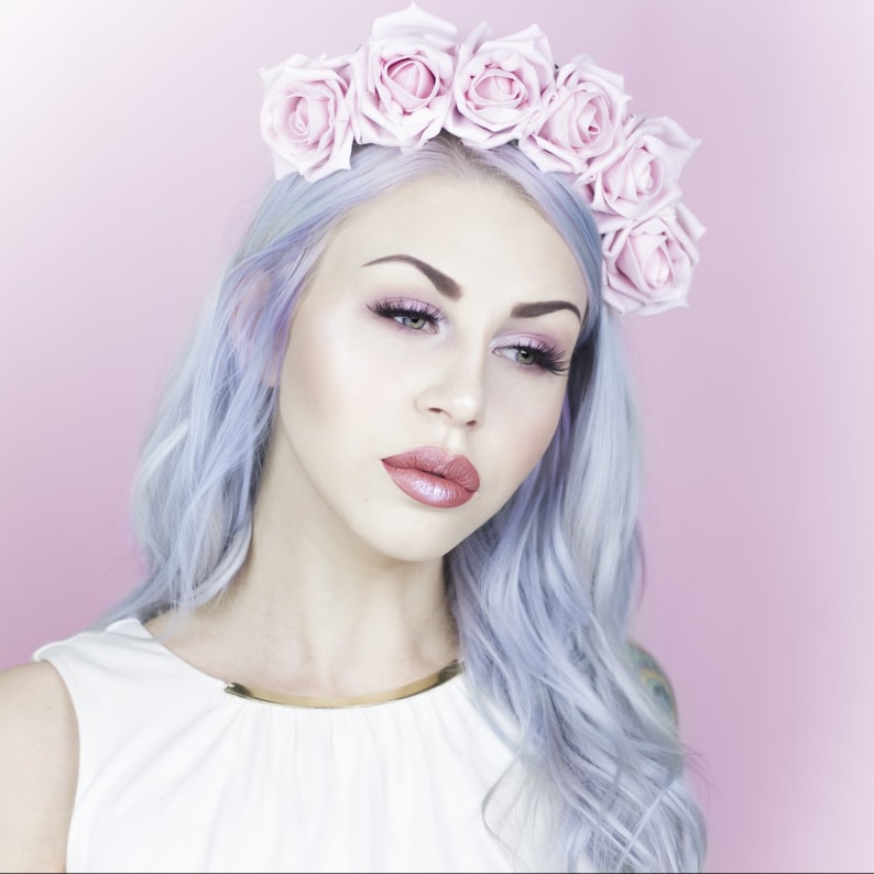 TALIA Pastel Pink Rose Flower Crown Flowers Floral Etsy