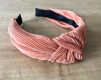 Bandeau avant Peach Shimmer Knot | Cadeau de Noël | Fête de Noël