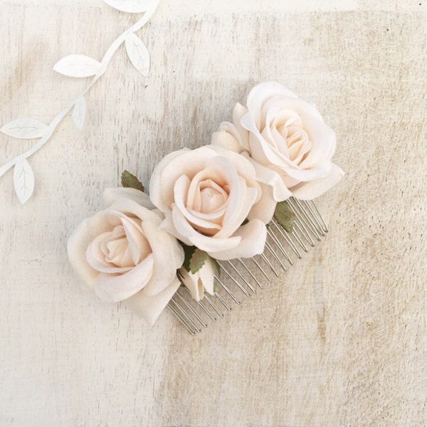 Luxury roses ivory hair comb - bridal accessories - flower girl - wedding