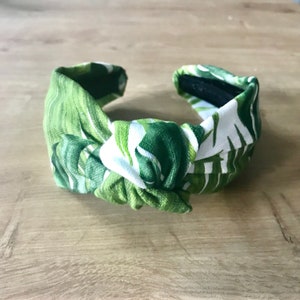 Tropical Palm Leaf Knotted Headband image 2